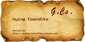 Gying Csendike névjegykártya